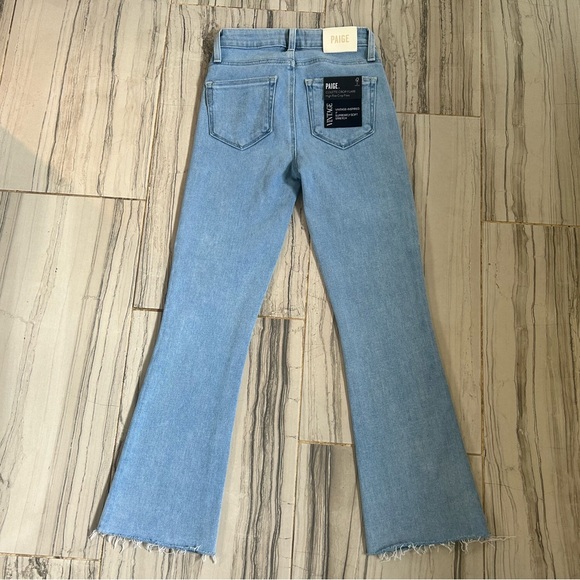 NWT New PAIGE Colette High Rise Light Blue Cropped Flare Stretch Jeans - Picture 9 of 16